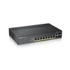 ZyXEL GS1920-8HPv2 8port GbE LAN PoE (130W) 2port Gbe combo RJ45/SFP L2 menedzselhető PoE switch