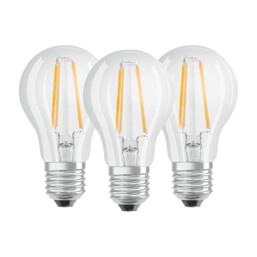 Osram Base átlátszó üveg búra/7W/806lm/2700K/E27/dobozos LED körte izzó 3 db