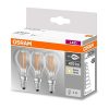 Osram Base átlátszó üveg búra/4W/470lm/2700K/E14 LED kisgömb izzó 3 db