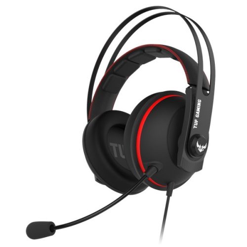 ASUS TUF GAMING H7 fekete-piros gamer headset