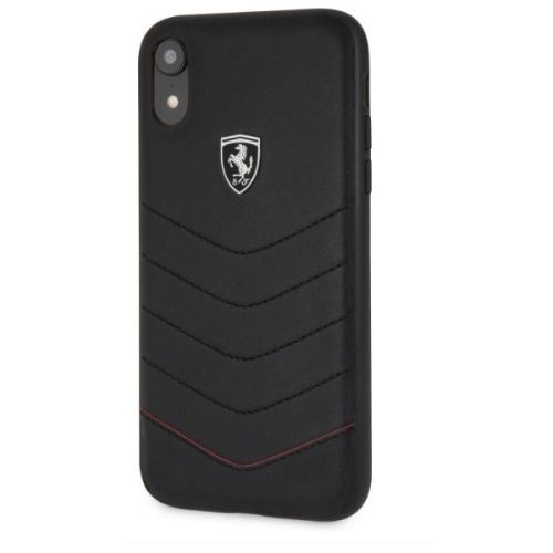 Ferrari Heritage iPhone XR fekete tűzdelt/kemény bőr tok