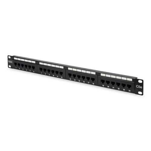 DIGITUS CAT5e 24port 19" 1U fekete árnyékolatlan Patch Panel