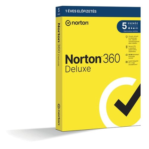 Norton 360 Deluxe 50GB HUN 1 Felhasználó 5 gép 1 éves dobozos vírusirtó szoftver