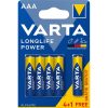 Varta 4903121415 Longlife Power AAA (LR03) alkáli mikro ceruza elem 4+1db/bliszter