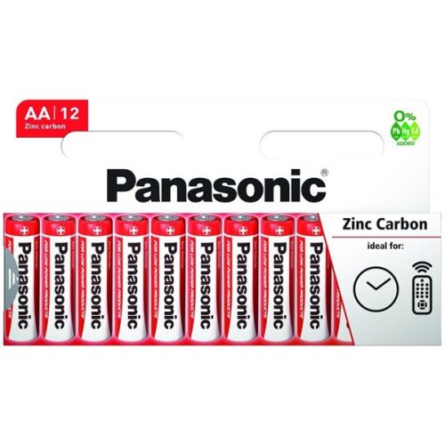 Panasonic Red Zinc AA ceruza 1.5V cink-mangán tartós elem 12db/csomag