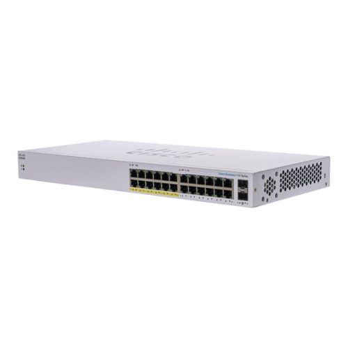 Cisco CBS110-24PP 12x GbE PoE LAN 12 GbE LAN 2x combo GbE RJ45/SFP port nem menedzs. PoE switch