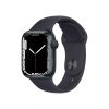 Apple Watch S7 GPS-es (41mm) éjfekete alumínium tok, éjfekete szilikon sportszíjas okosóra