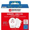 SKROSS 1.500290 World to Europe C20PD - gyorstöltő csatlakozó átalakító európába utazóknak