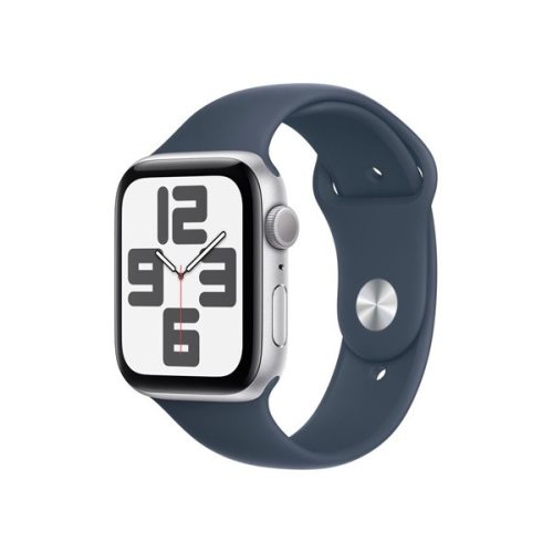 Apple Watch SE2 v2 GPS (44mm) ezüst alumínium tok , kék sport szíj (M/L) okosóra