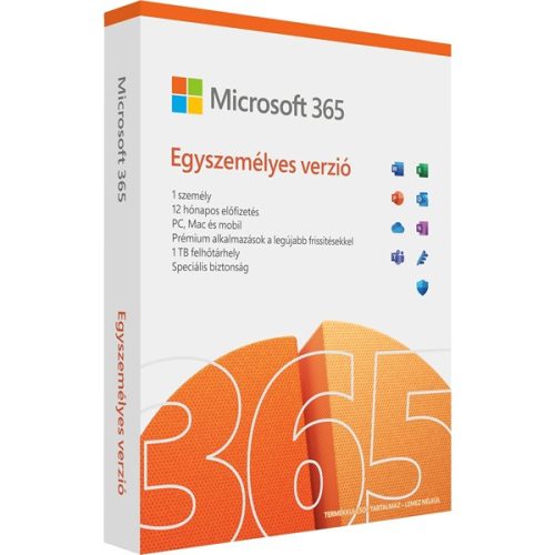 Microsoft 365 Personal (Egyszemélyes verzió) 1 Felhasználó 1 Eszköz 1 év kódkártya szoftver