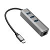 Akyga AK-AD-66 USB-C - USB 3.0 3-port + Ethernet USB hub