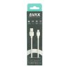 AVAX CB621 CREAMY+ USB A-Type C 2.4A, 1,5m fehér-ezüst gyorstöltő kábel