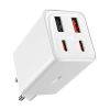 Baseus P10162705212-00 GaN6 Pro 100W EU fehér gyorstöltő adapter 1m USB Type-C - Type-C kábellel