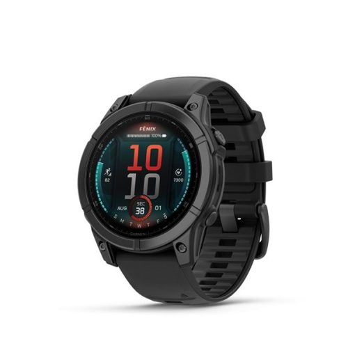 Garmin 010-03025-01 fenix E AMOLED (47mm) szilikon pántos fekete okosóra