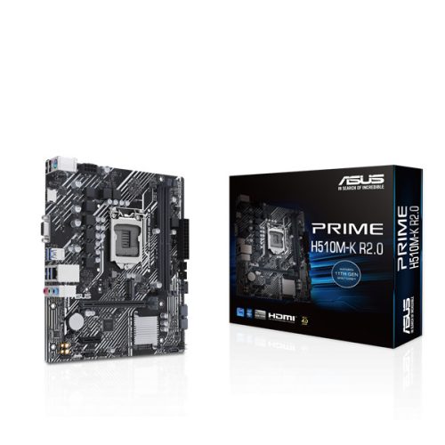 Asus Alaplap - Intel PRIME H510M-K R2.0 s1200 (H510, 2xDDR4 3200MHz, 4xSATA3, 1xM.2, VGA/HDMI)