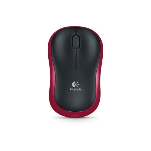 Logitech Egér - M185 (Vezeték nélküli, Optikai, Notebook, 1000 DPI, vörös)