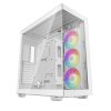 DeepCool Számítógépház - CH780 WH (fehér, ablakos, 3x140mm A-RGB ventilllátor, E-ATX, 4xUSB3.0)