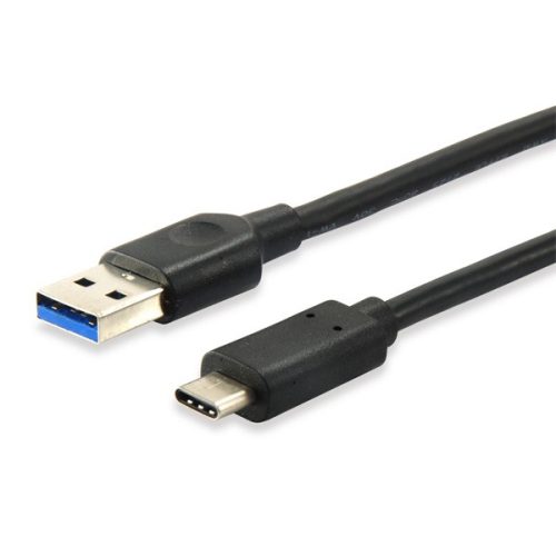 Equip Átalakító Kábel - 128343 (USB-C 3.2 Gen1 to USB-A, apa/apa, fekete, 0,25m)