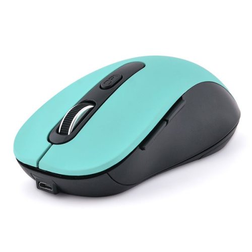 Bluestork Vezeték nélküli Egér - M-WL-OFF70-GREEN (Rechargeable, 1600 DPI, 6 gomb, optikai, zöld)