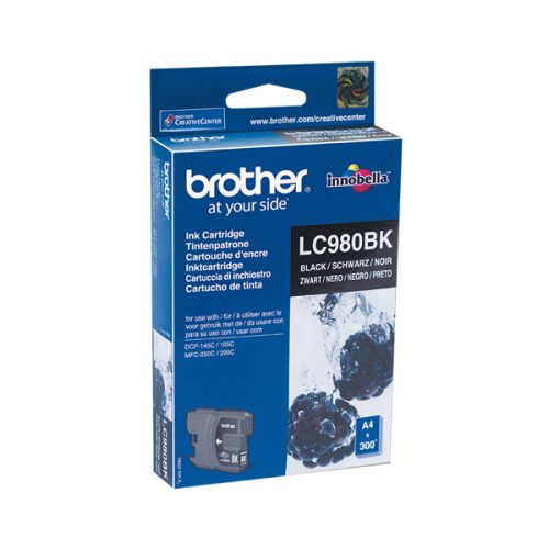 BROTHER Tintapatron LC980BK, 300 oldal, Fekete