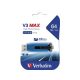 VERBATIM Pendrive, 64GB, USB 3.0, 175/80 MB/sec, "V3 MAX", kék-fekete