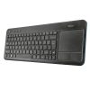 TRUST Vezeték nélküli érintős multimédiás billentyűzet 21268 (Veza Wireless Keyboard with touchpad HU)