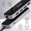 AXAGON HMC-6GL SuperSpeed USB-C Combo 6in1 USB Hub, fekete