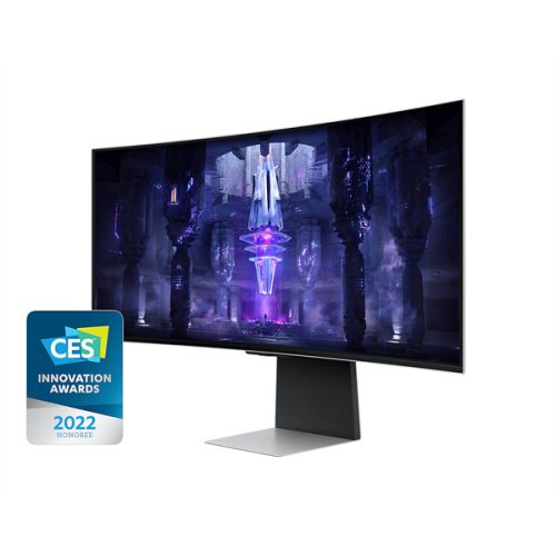 SAMSUNG Ívelt Gaming&Smart OLED monitor 34" G85SB, 3440x1440, 21:9, 250cd/m2, 0.1ms, Mini-DP/Micro HDMI/USB-C/WiFi/BT