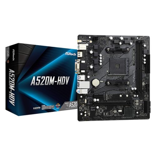 ASROCK Alaplap AM4 A520M-HDV AMD A520, mATX