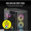 CORSAIR Ház iCUE 4000D RGB AIRFLOW, 3xAF120 RGB ELITE Ventillátorral + Kontroller, Tápegység nélkül, Edzett Üveg, fekete