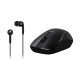 Genius MH-7018 wireless mouse Black + In-ear Headset Black