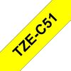 Brother TZe-C51 fluoreszkáló laminált P-touch szalag (24mm) Black on Yellow - 5m