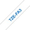 Brother TZe-FA3 textil szalag (12mm) Blue on White - 3m