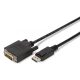 Assmann DisplayPort adapter cable, DP - DVI-D (Dual Link) (24+1) 5m Black