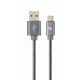 Gembird CC-USB2S-AMCM-1M-BG Premium spiral metal Type-C USB charging and data cable 1m Metallic Grey