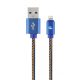 Gembird CC-USB2J-AMLM-1M-BL Lightning Premium cotton braided 8-pin charging and data cable 1m Blue