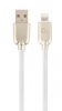 Gembird CC-USB2R-AMLM-1M-W Lightning Premium rubber 8-pin charging and data cable 1m White