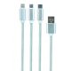 Gembird CC-USB2-AM31-1M-S USB 3-in-1 Charging cable 1m Silver