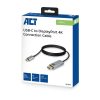 ACT AC7035 USB-C to Displayport 4K Connection Cable 1,8m Black