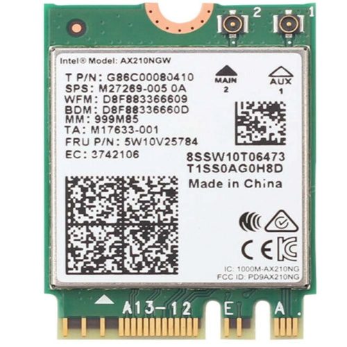 Intel NIC WI-FI 6 AX210 2230 2x2 AX R2 6GHz + BT No vPro