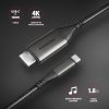 AXAGON RVC-HI2MC USB-C -> HDMI 2.0 adapter 4K/60Hz Aluminum 1,8m cable Black