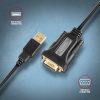 AXAGON ADS-1PQ USB-A 2.0 - serial RS-232 DB9-M FTDI adapter / cable 1,5m Black