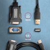 AXAGON ADS-1PQ USB-A 2.0 - serial RS-232 DB9-M FTDI adapter / cable 1,5m Black