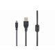 Gembird CCF-USB2-AM5P-6 USB 2.0 A- MINI 5PM cable with ferrite core 1,8m Black