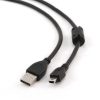 Gembird CCF-USB2-AM5P-6 USB 2.0 A- MINI 5PM cable with ferrite core 1,8m Black