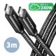 AXAGON BUCM2-CM30AB CHARGE USB-C <> USB-C Cable 3m Black