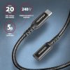 AXAGON BUCM32-CF15AB SPEED+ USB-C <> USB 20GBPS EXTENSION CABLE 1.5m Black