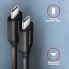 AXAGON BUCM-CM20TB TWISTER USB-C <> USB-C Cable 1.1M Black