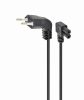 Gembird PC-184L Power cord (C7), angled connectors 1m Black