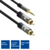 ACT High Quality audio connection cable 1x 3.5mm stereo jack male - 2x RCA male 1,5m Black